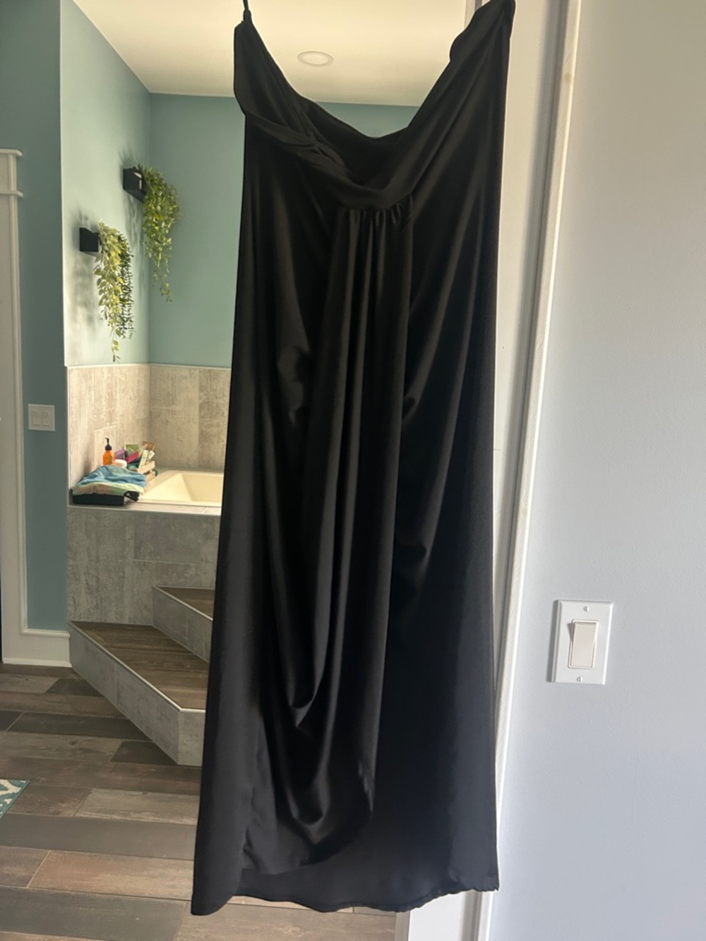 Black strapless dress